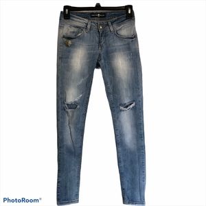 PHILIPP PLEIN Denim Jeans Skinny Low Rise Blue
